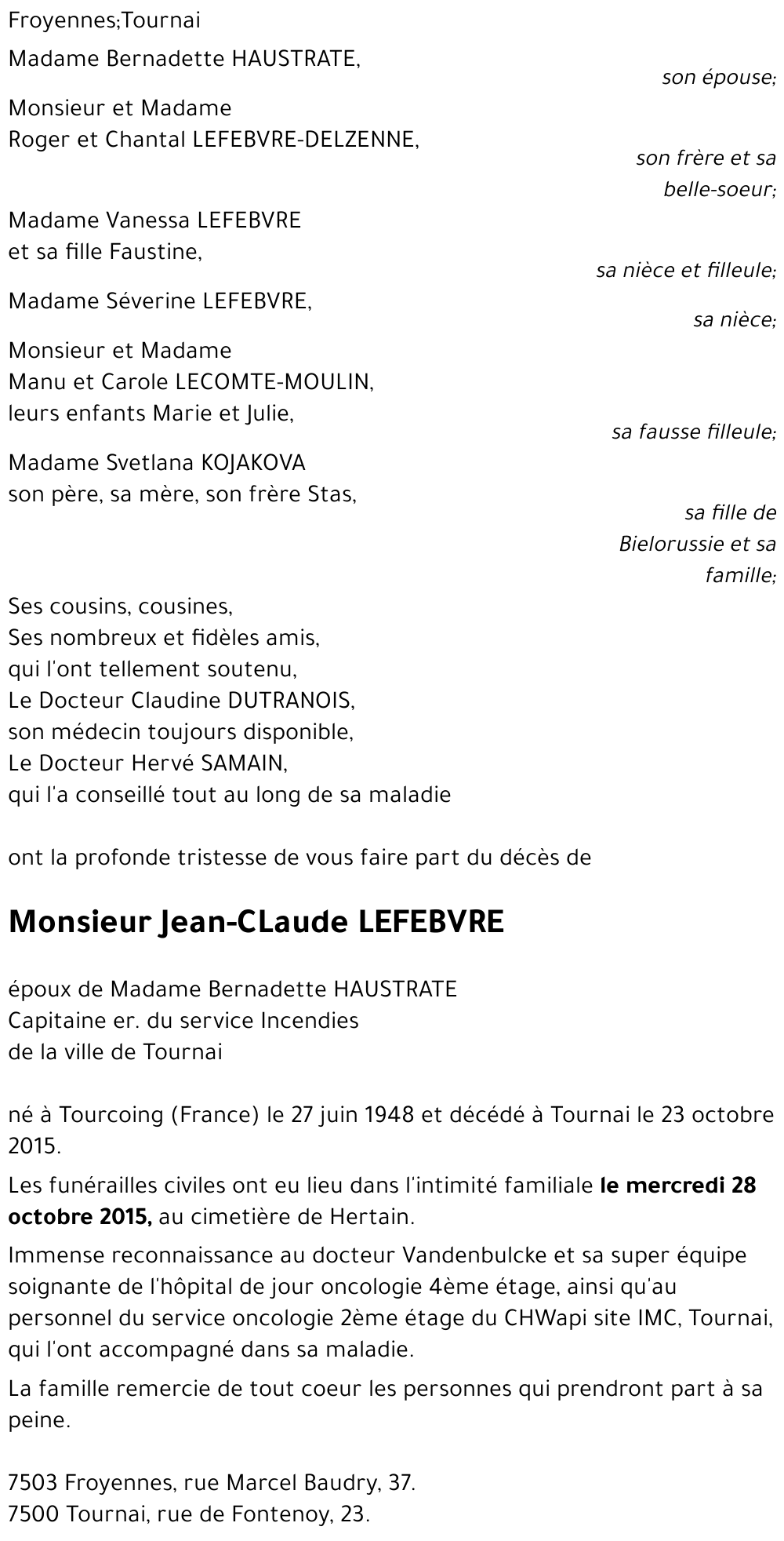 Jean-CLaude LEFEBVRE