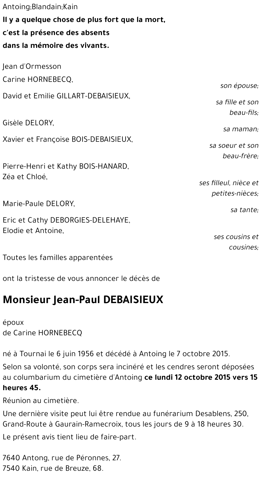 Jean-Paul DEBAISIEUX