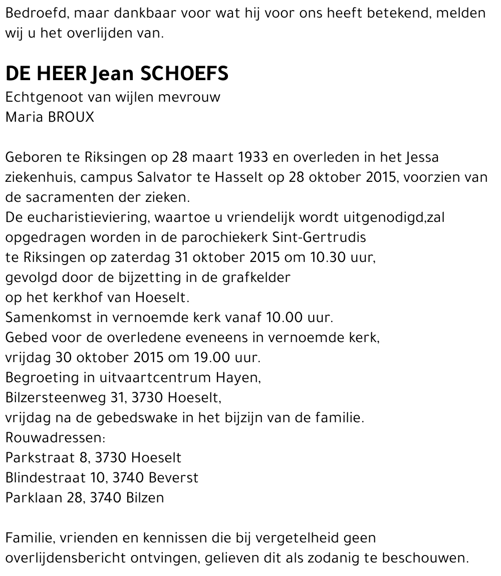Jean SCHOEFS