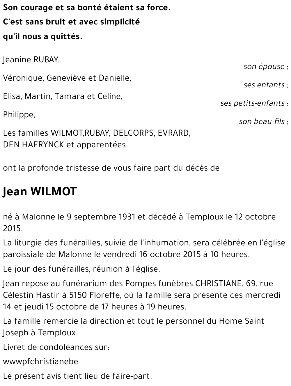 Jean WILMOT