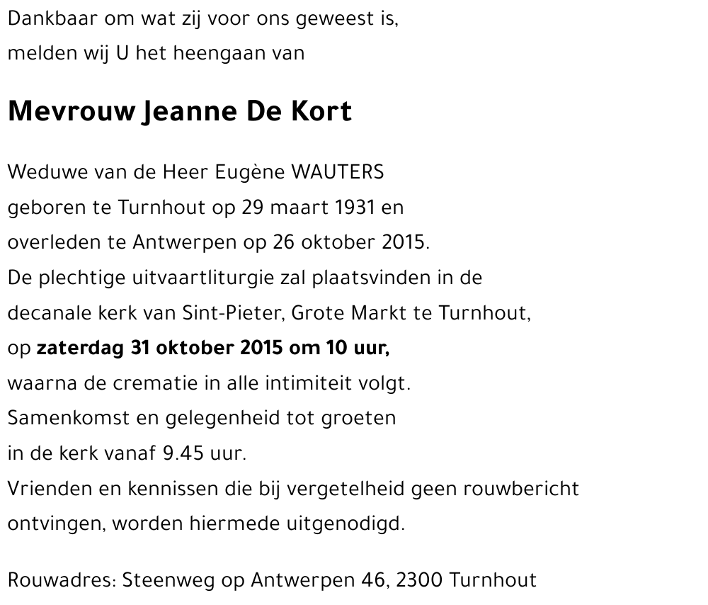 Jeanne De Kort