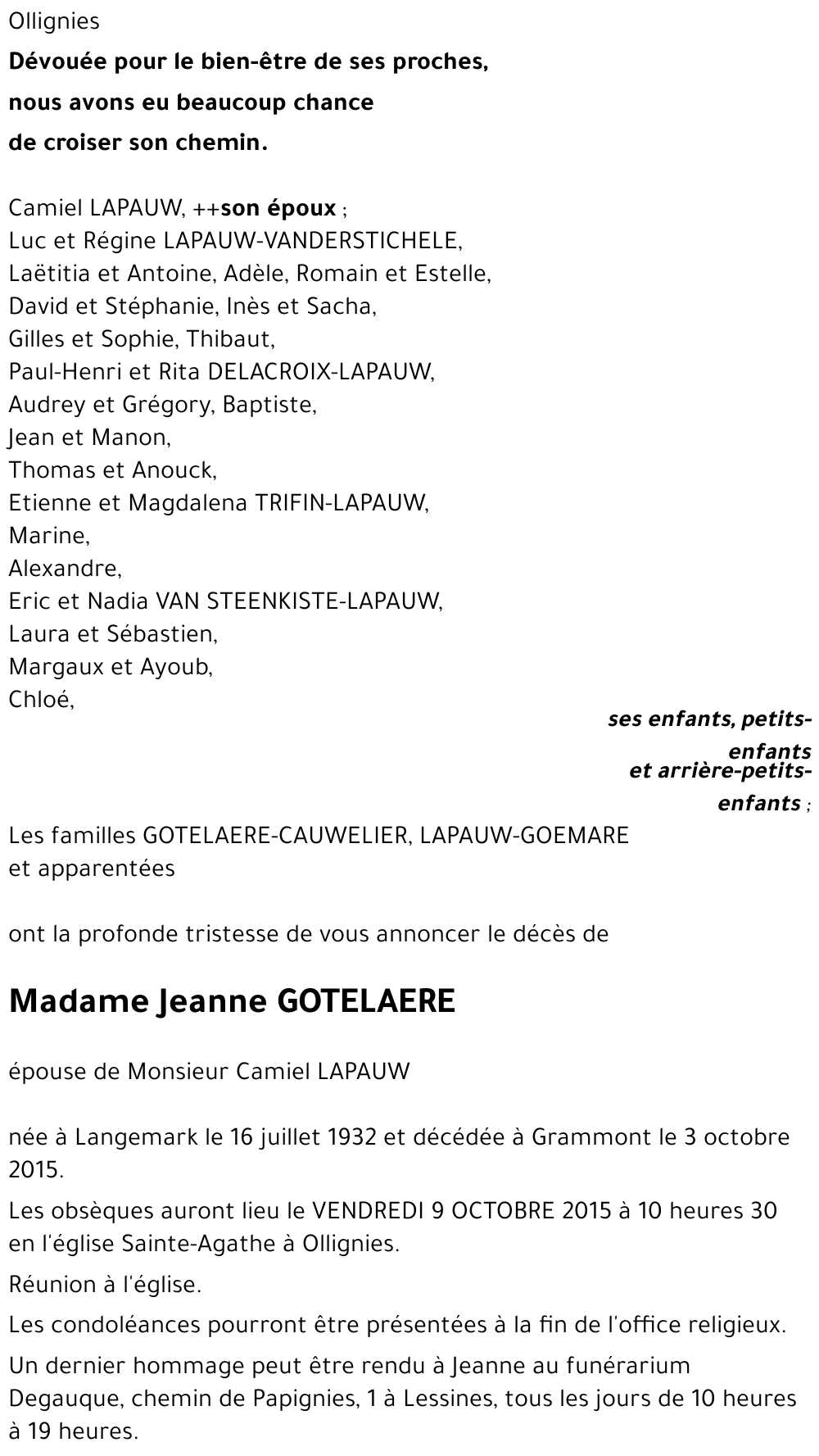 Jeanne GOTELAERE