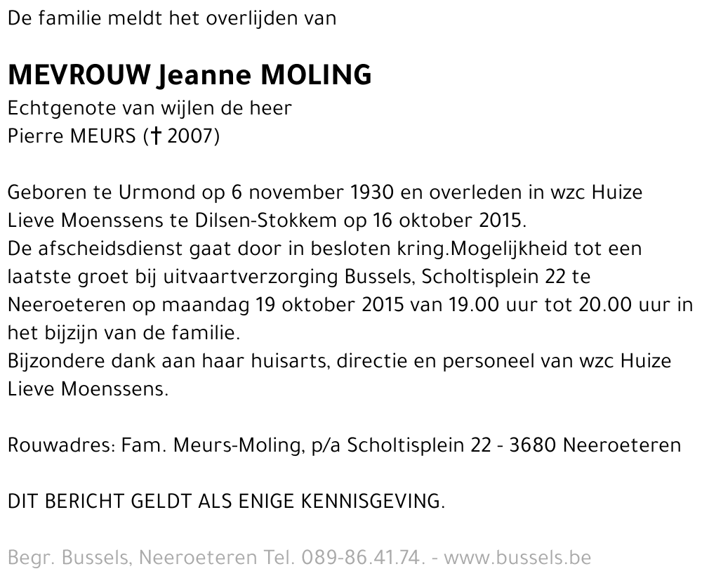 Jeanne MOLING