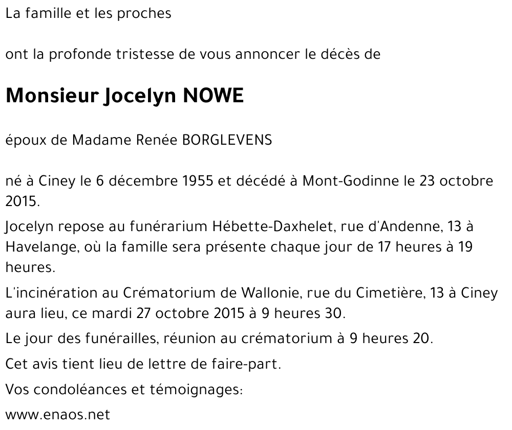 Jocelyn NOWE