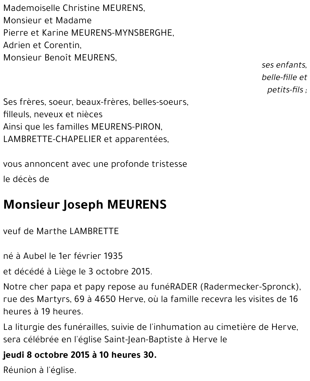 Joseph MEURENS