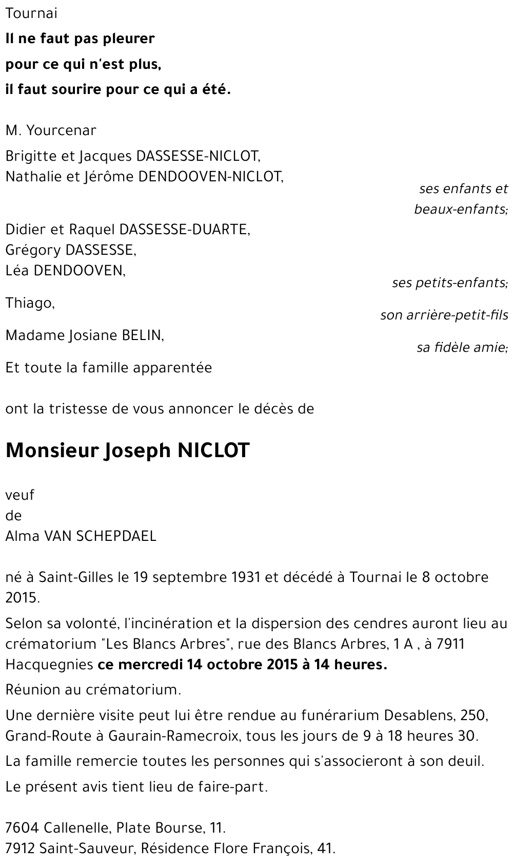 Joseph NICLOT