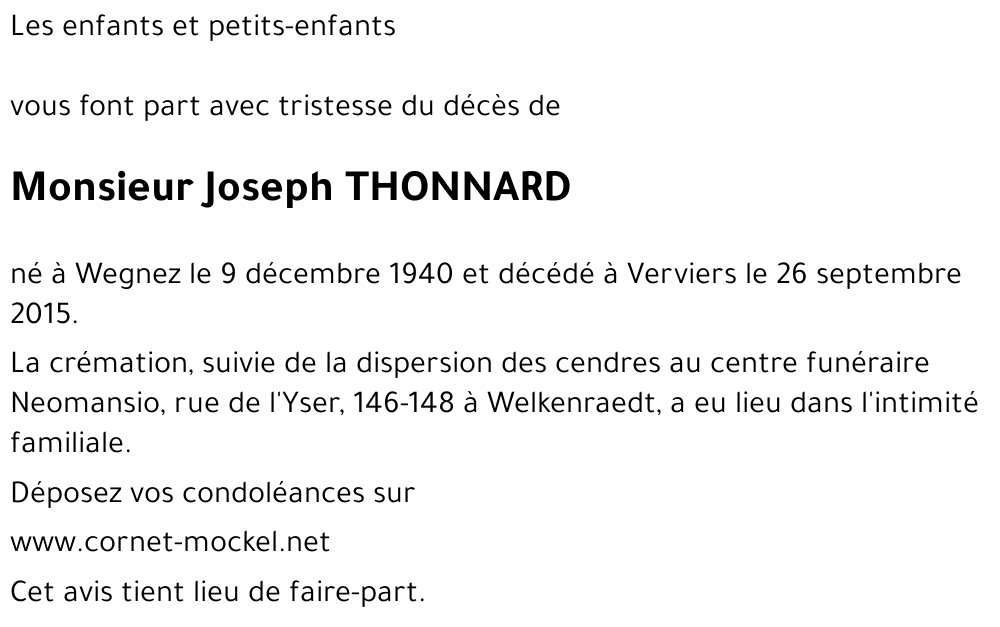Joseph THONNARD