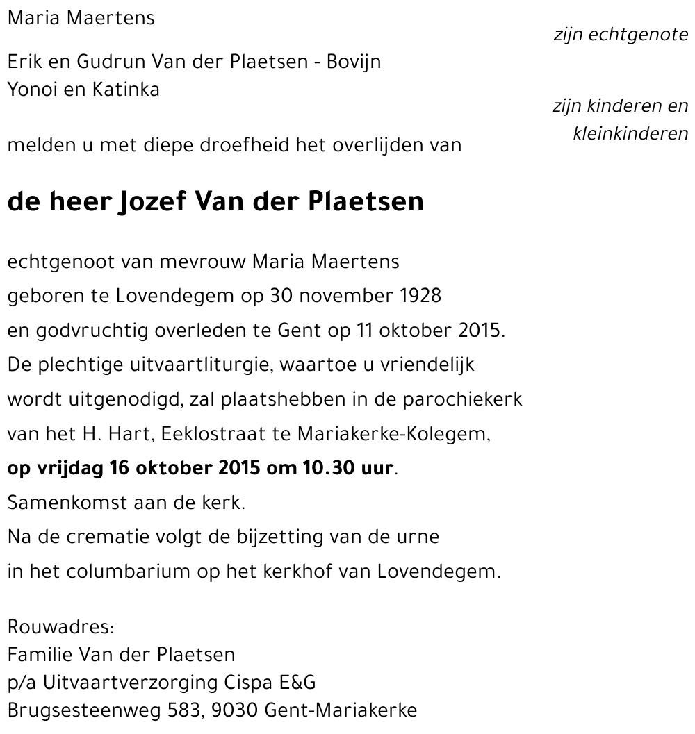 Jozef Van der Plaetsen