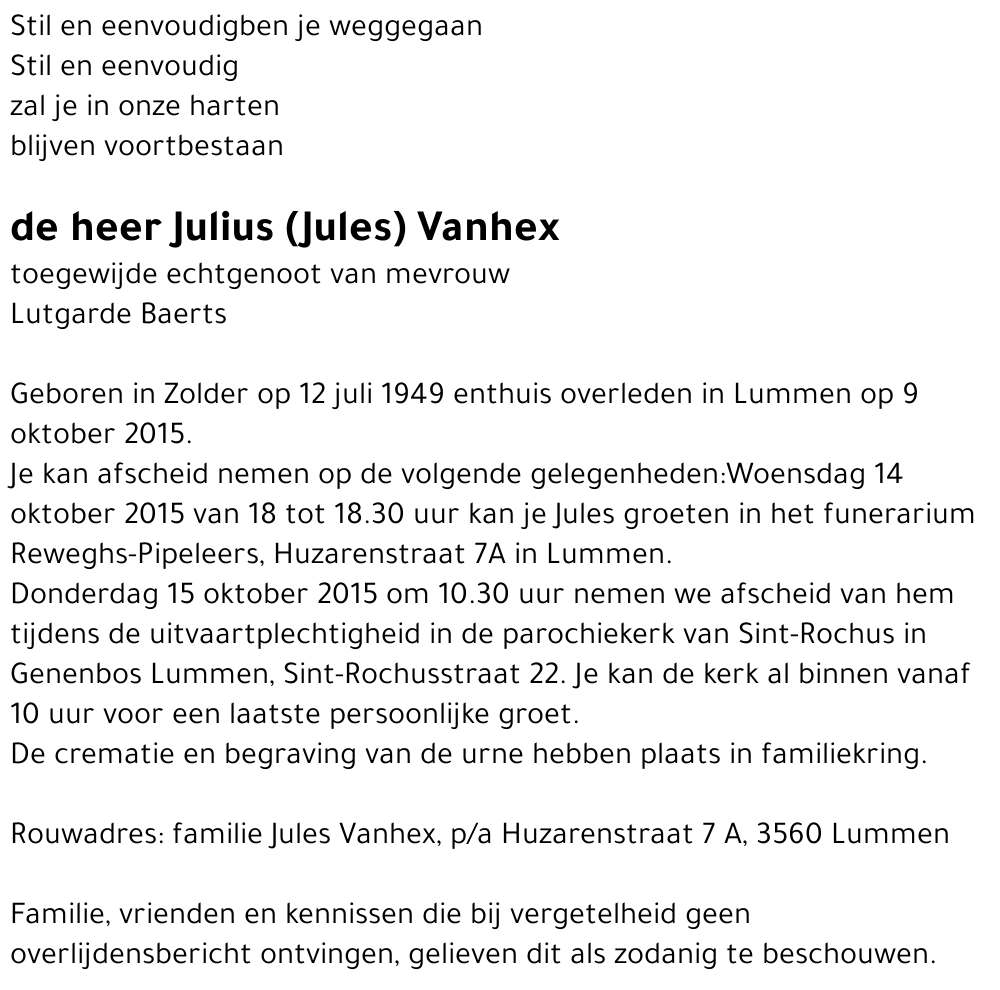 Julius (Jules) Vanhex