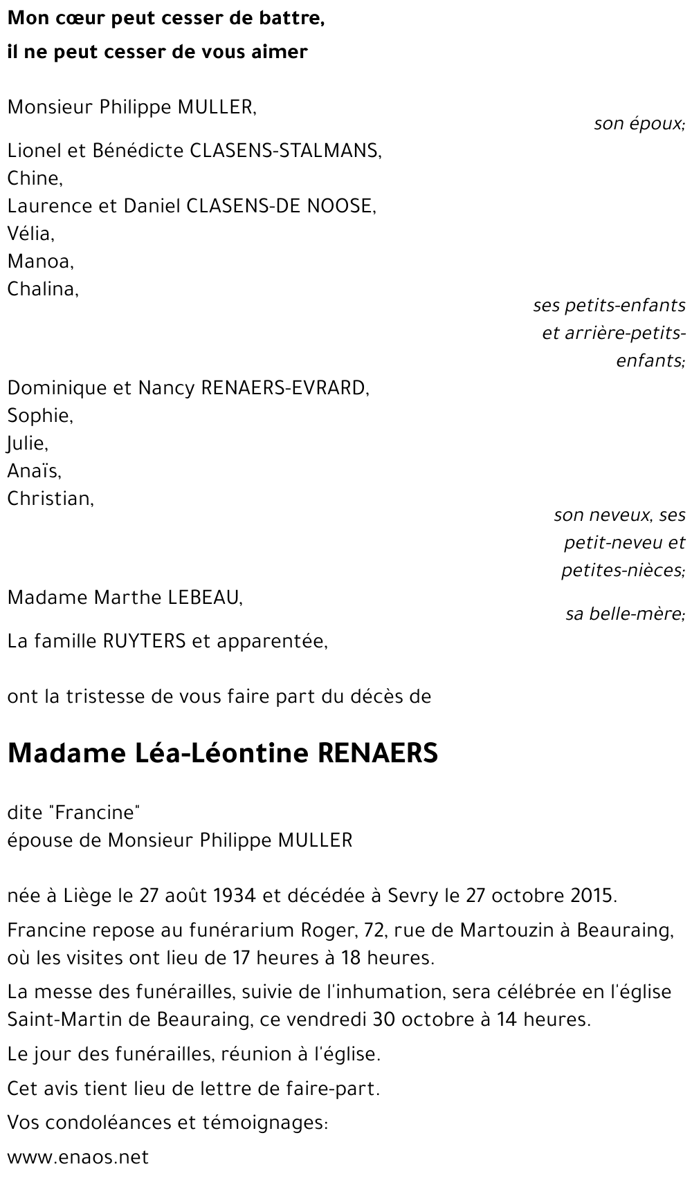 Léa-Léontine RENAERS