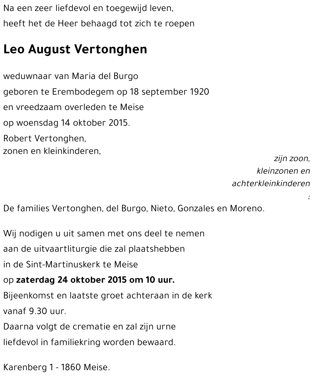 Leo August Vertonghen