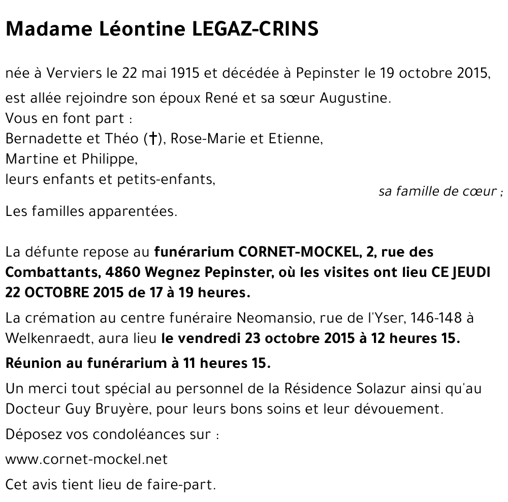 Léontine CRINS