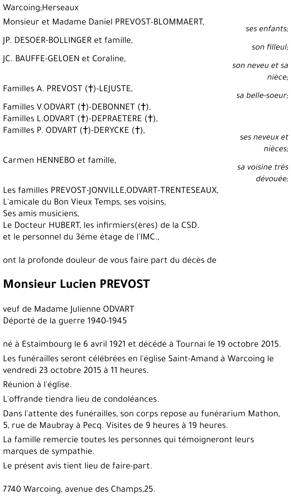 Lucien PREVOST