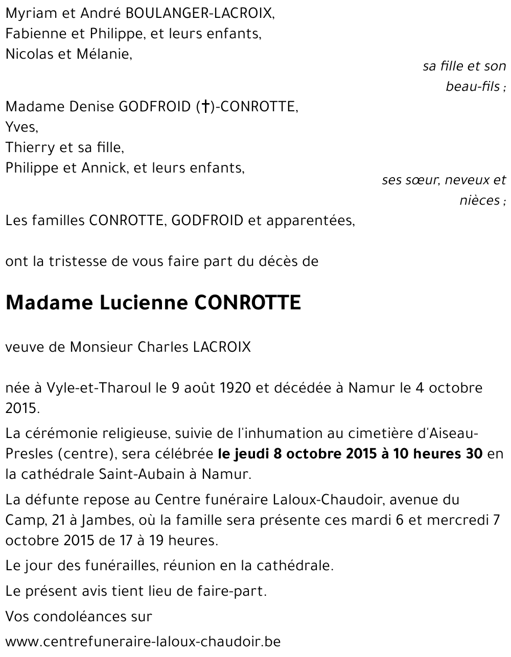 Lucienne CONROTTE