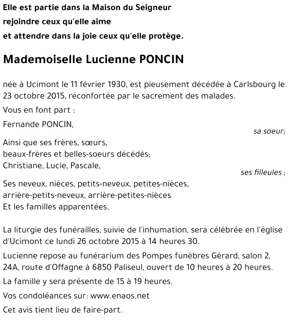 Lucienne PONCIN