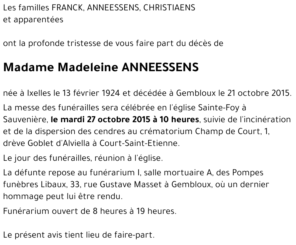 Madeleine ANNEESSENS