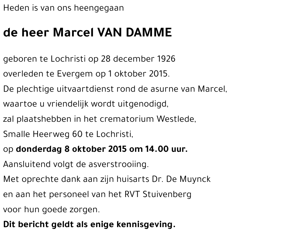 Marcel VAN DAMME