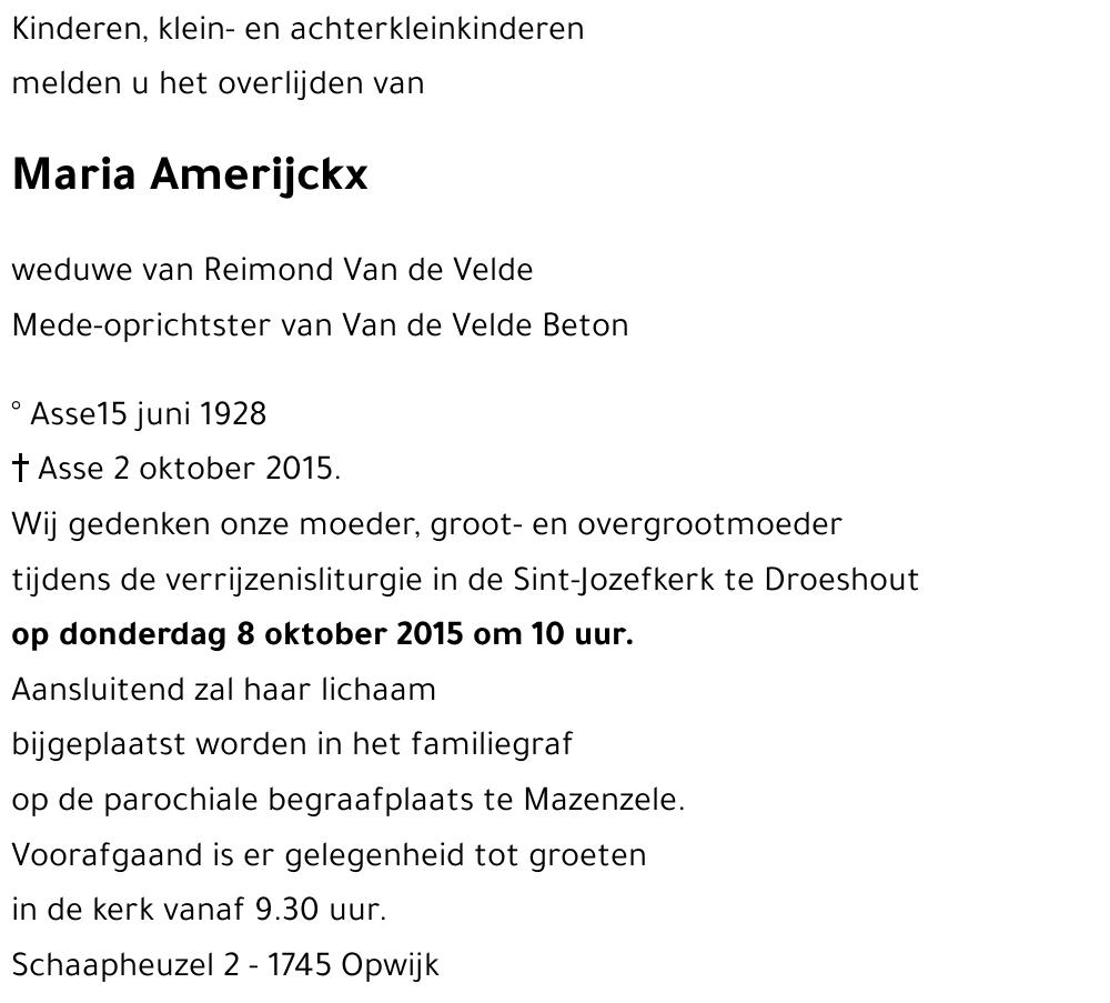 Maria Amerijckx