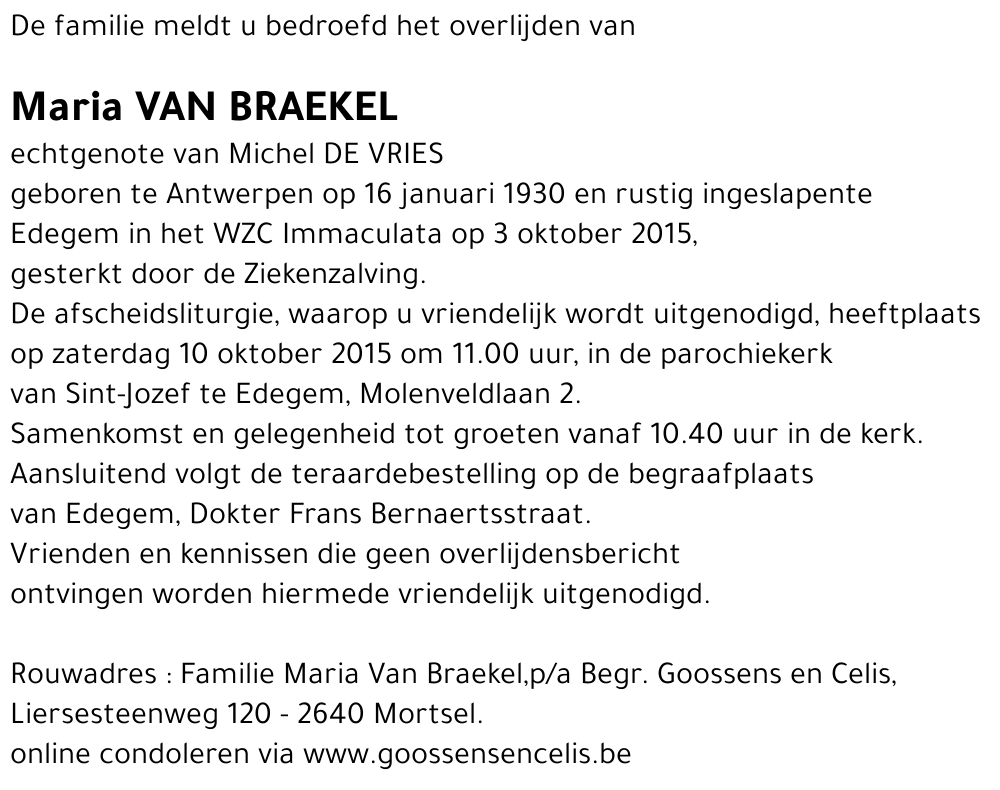 Maria Van Braekel
