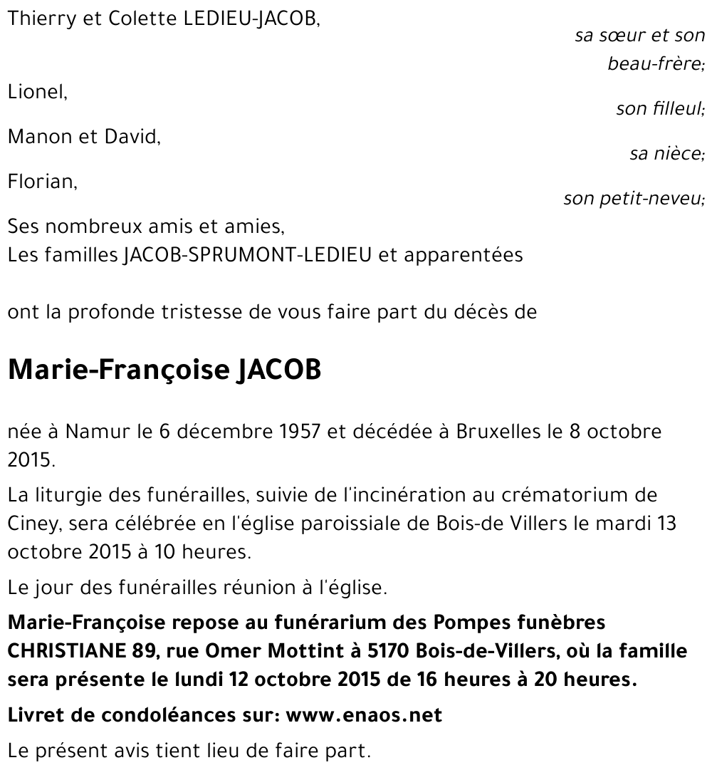 Marie-Françoise JACOB