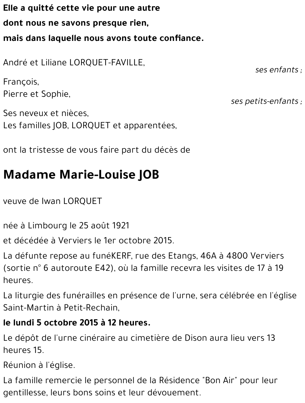 Marie-Louise JOB