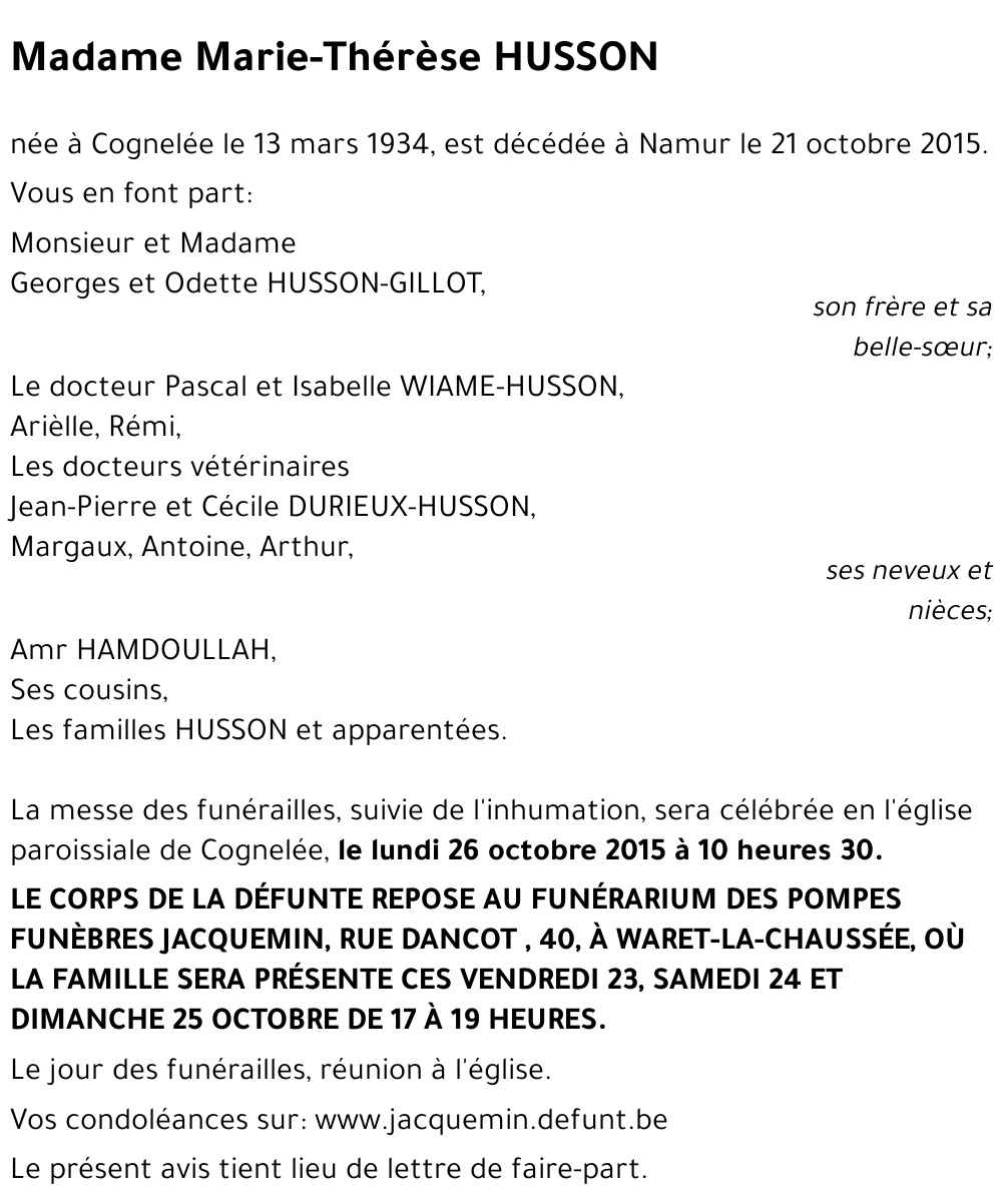 Marie-Thérèse HUSSON