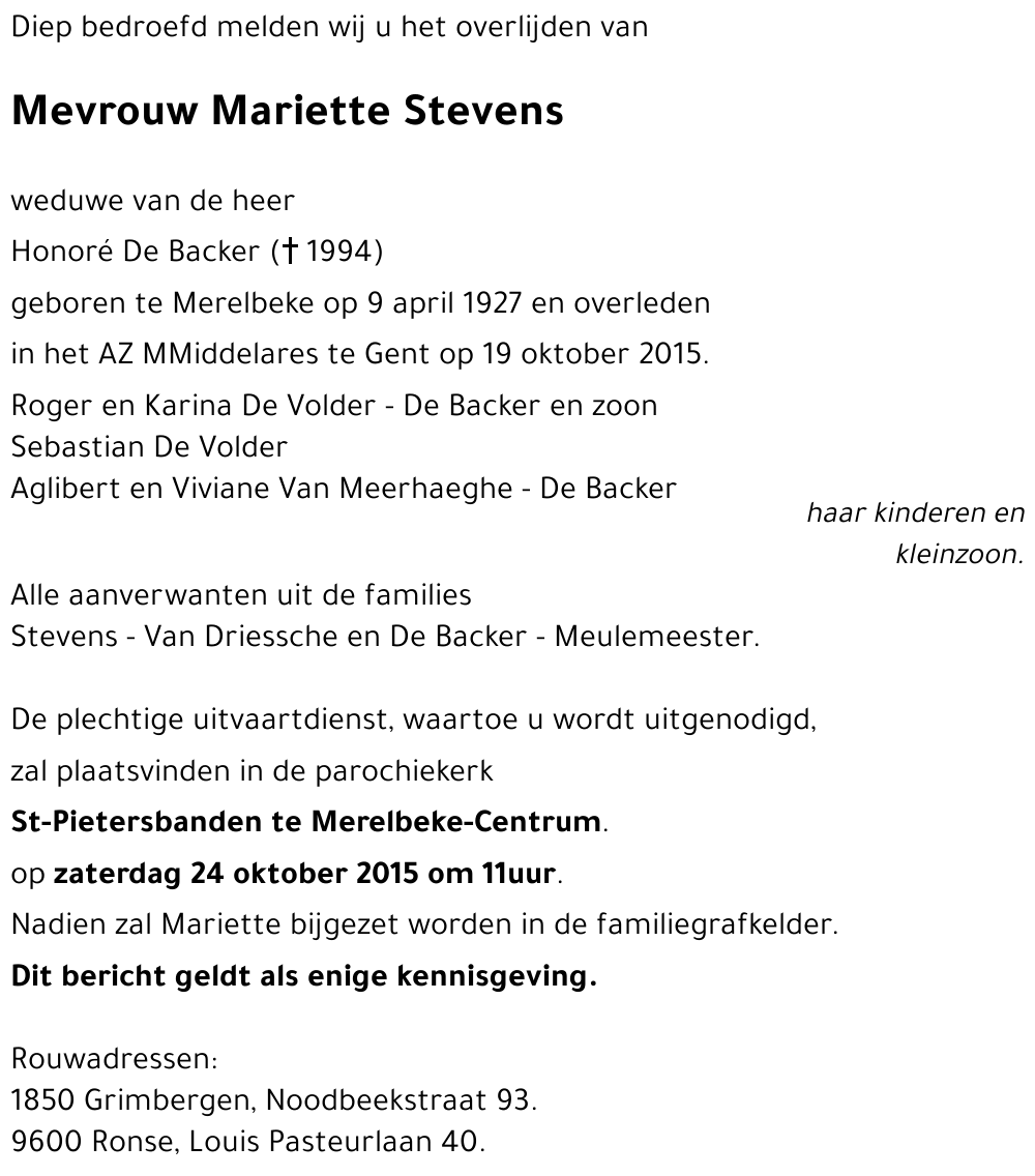 Mariette Stevens
