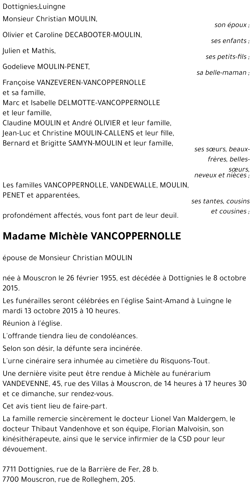 Michèle VANCOPPERNOLLE