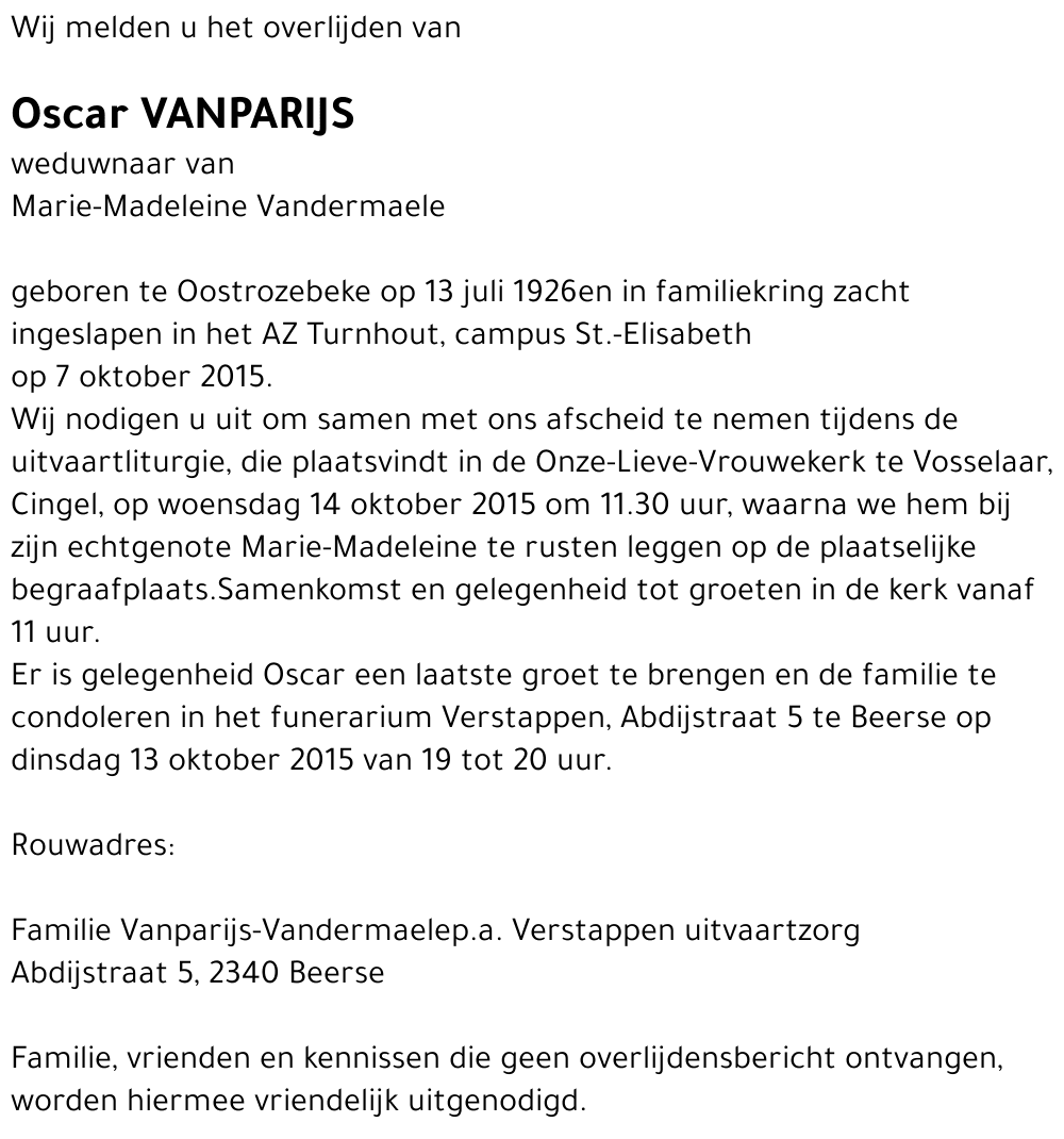 Oscar Van Parijs