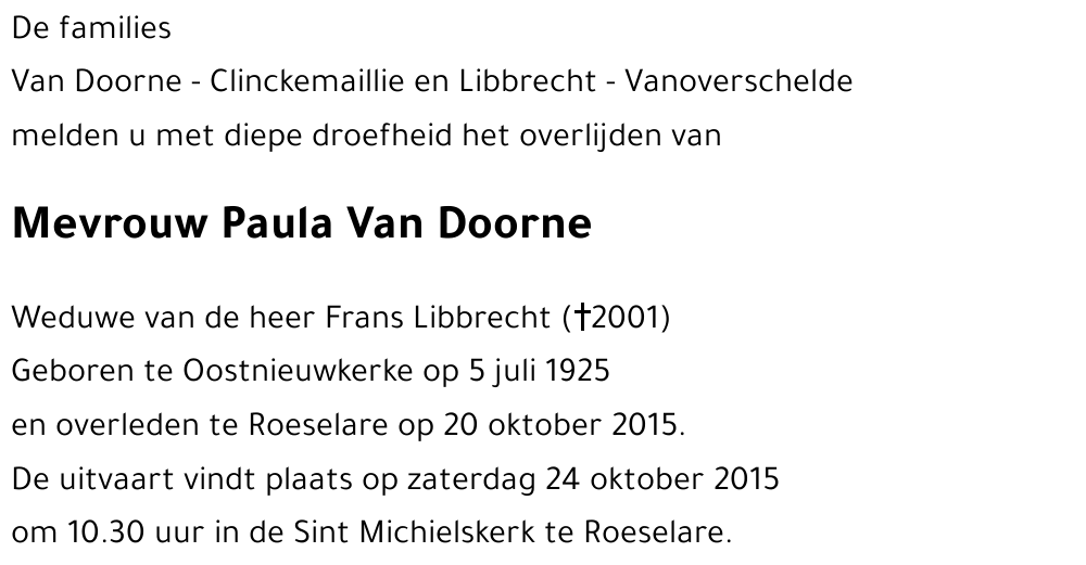 Paula Van Doorne