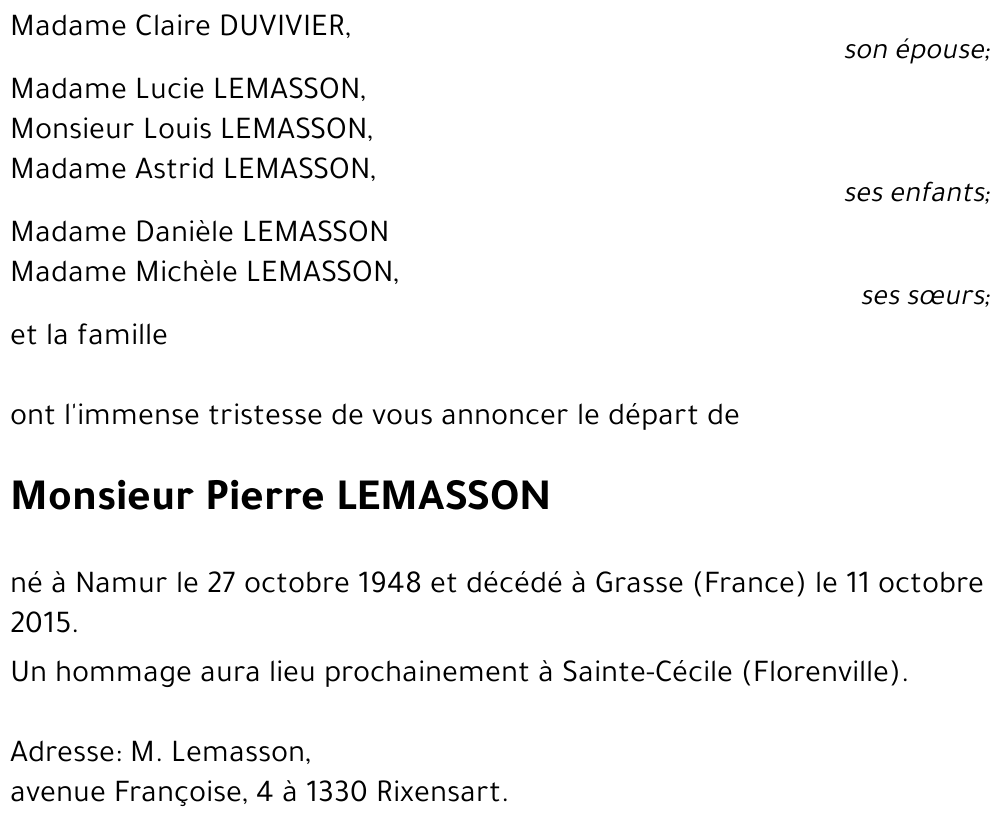 Pierre LEMASSON