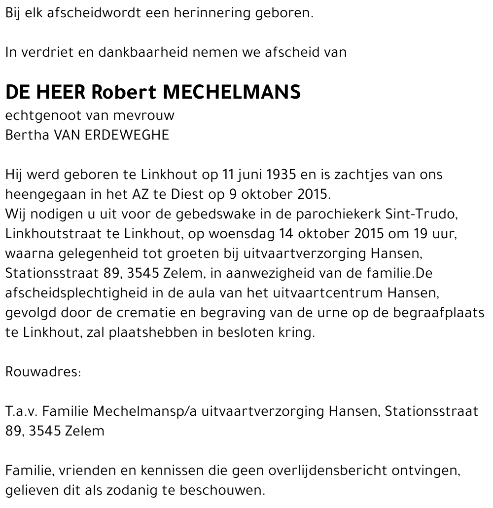 Robert MECHELMANS