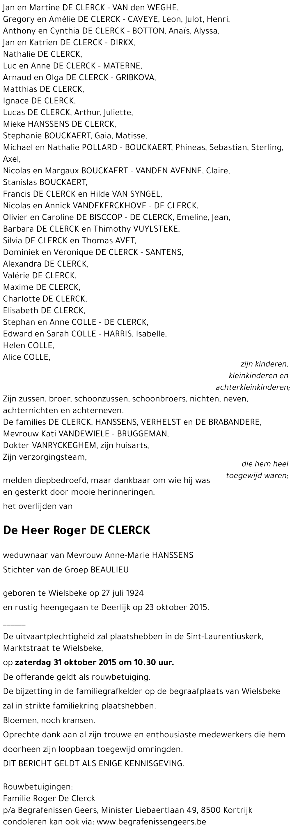 Roger DE CLERCK
