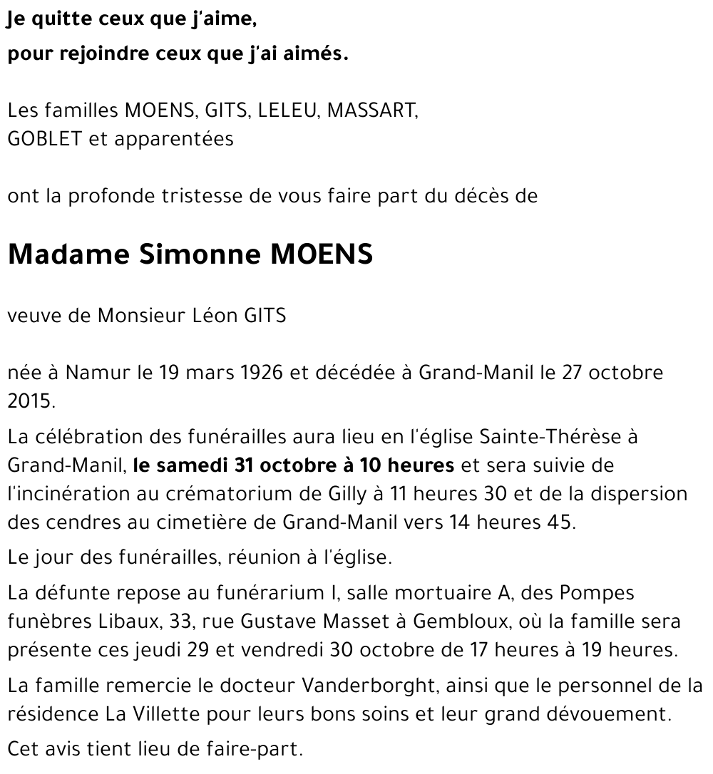 Simonne MOENS