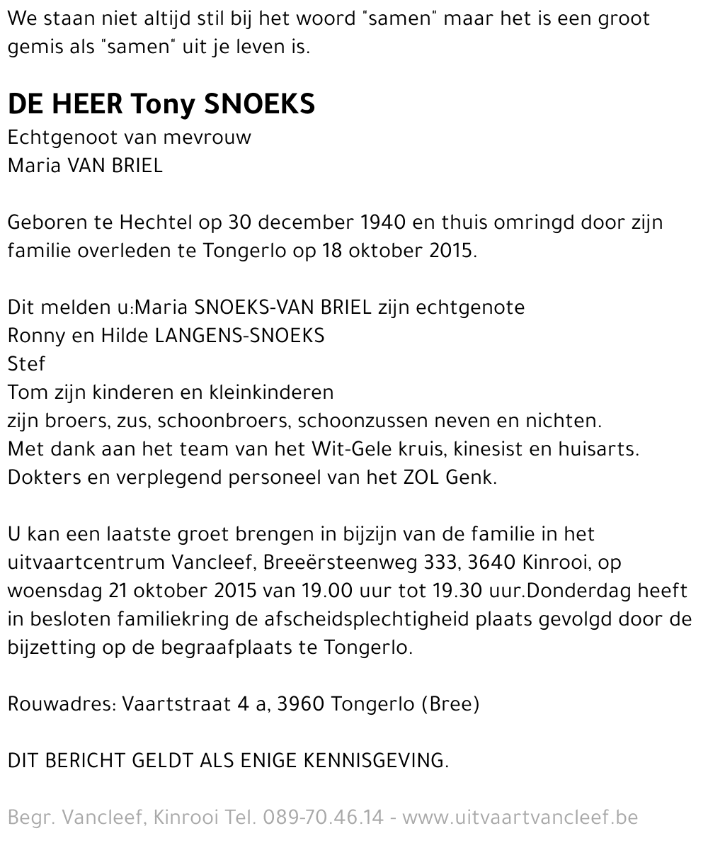 Tony Snoeks