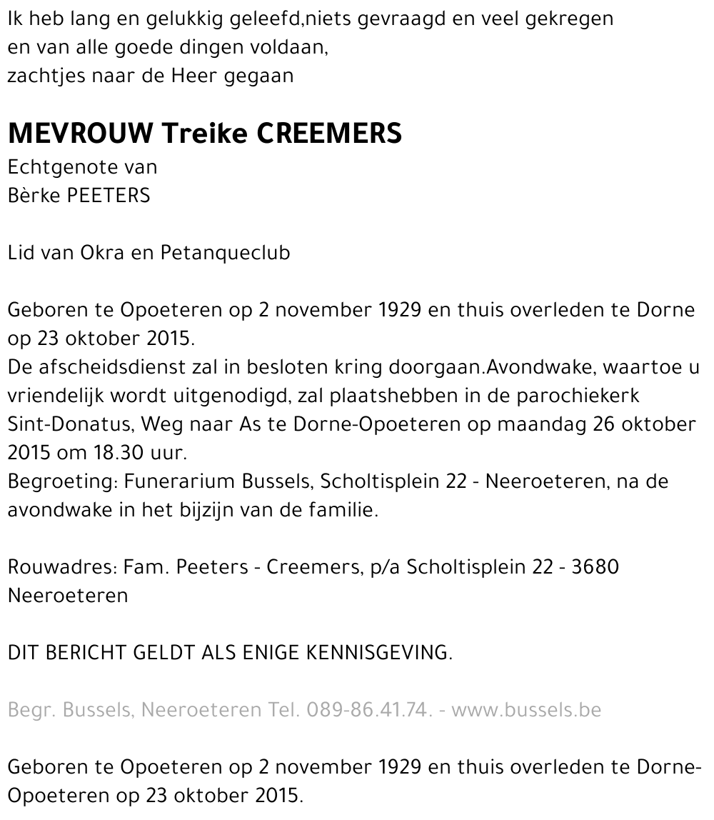 Treike CREEMERS