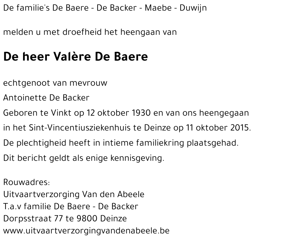 Valère De Baere