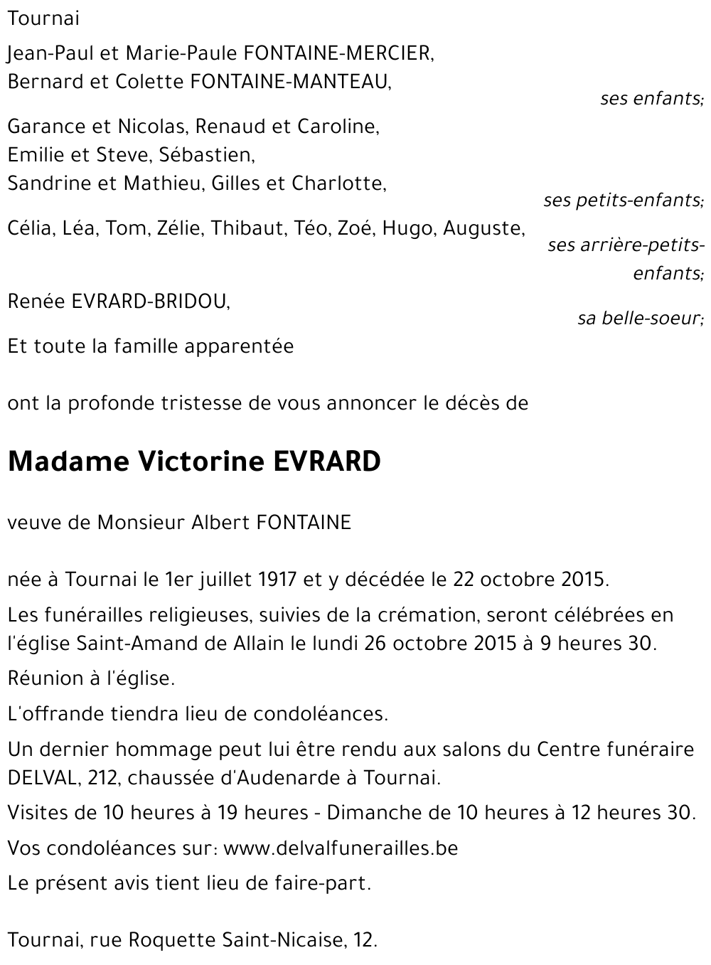 Victorine EVRARD