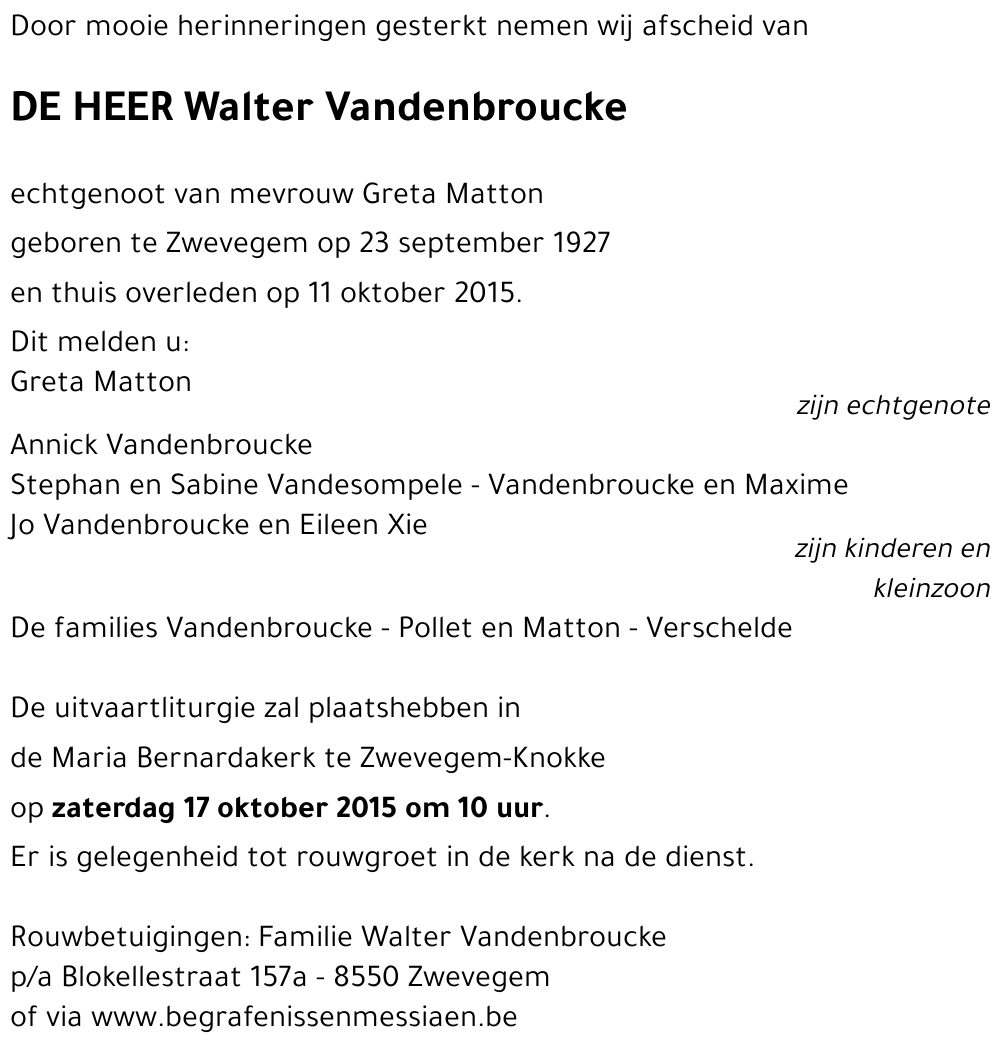 Walter Vandenbroucke