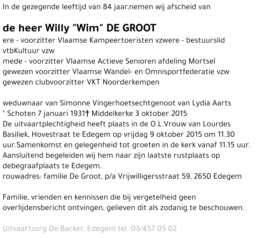 Willy De Groot