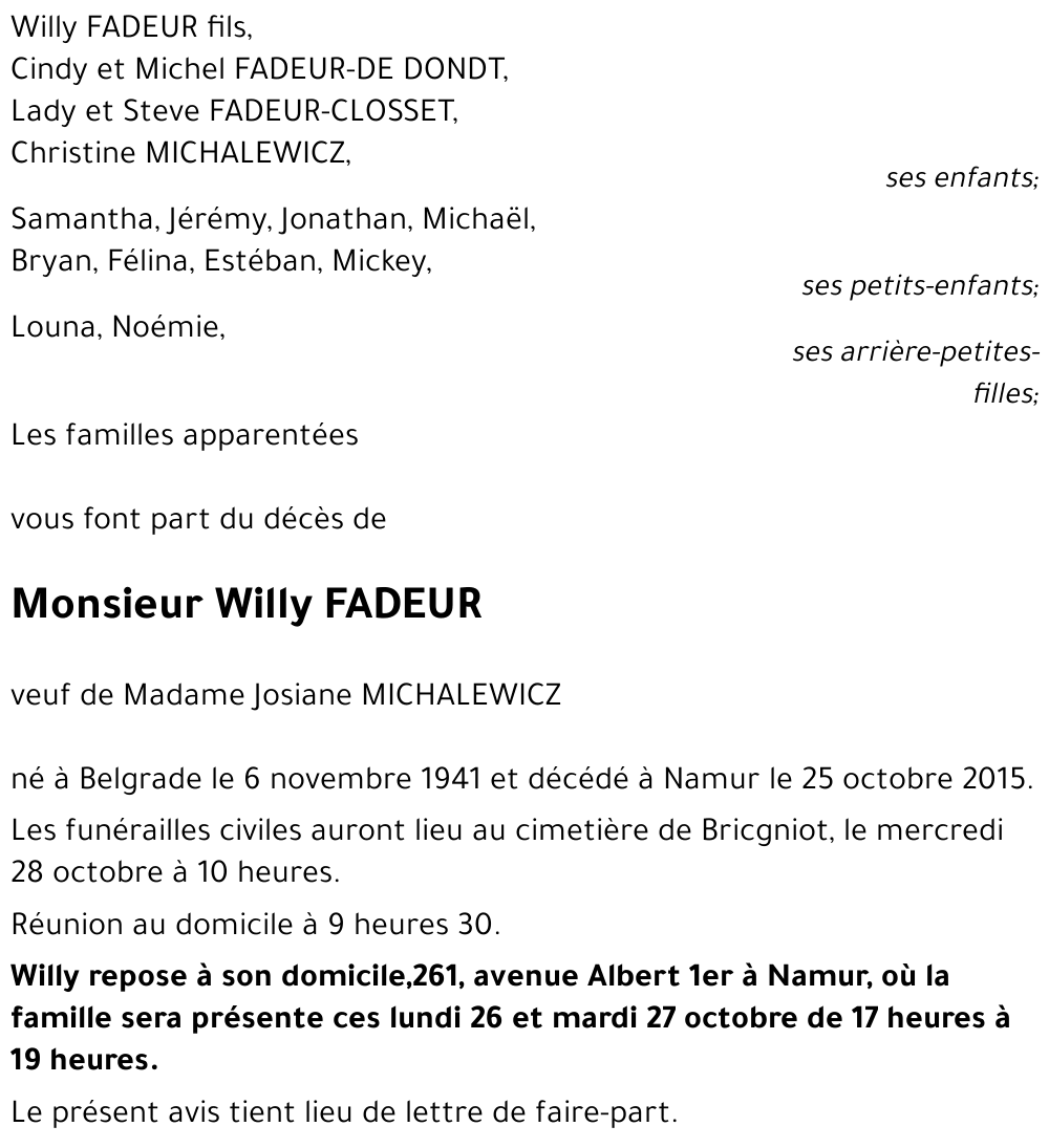 Willy FADEUR