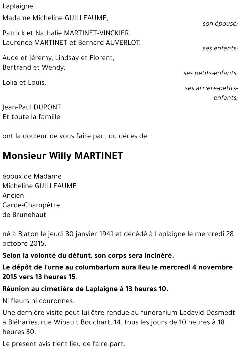 Willy MARTINET