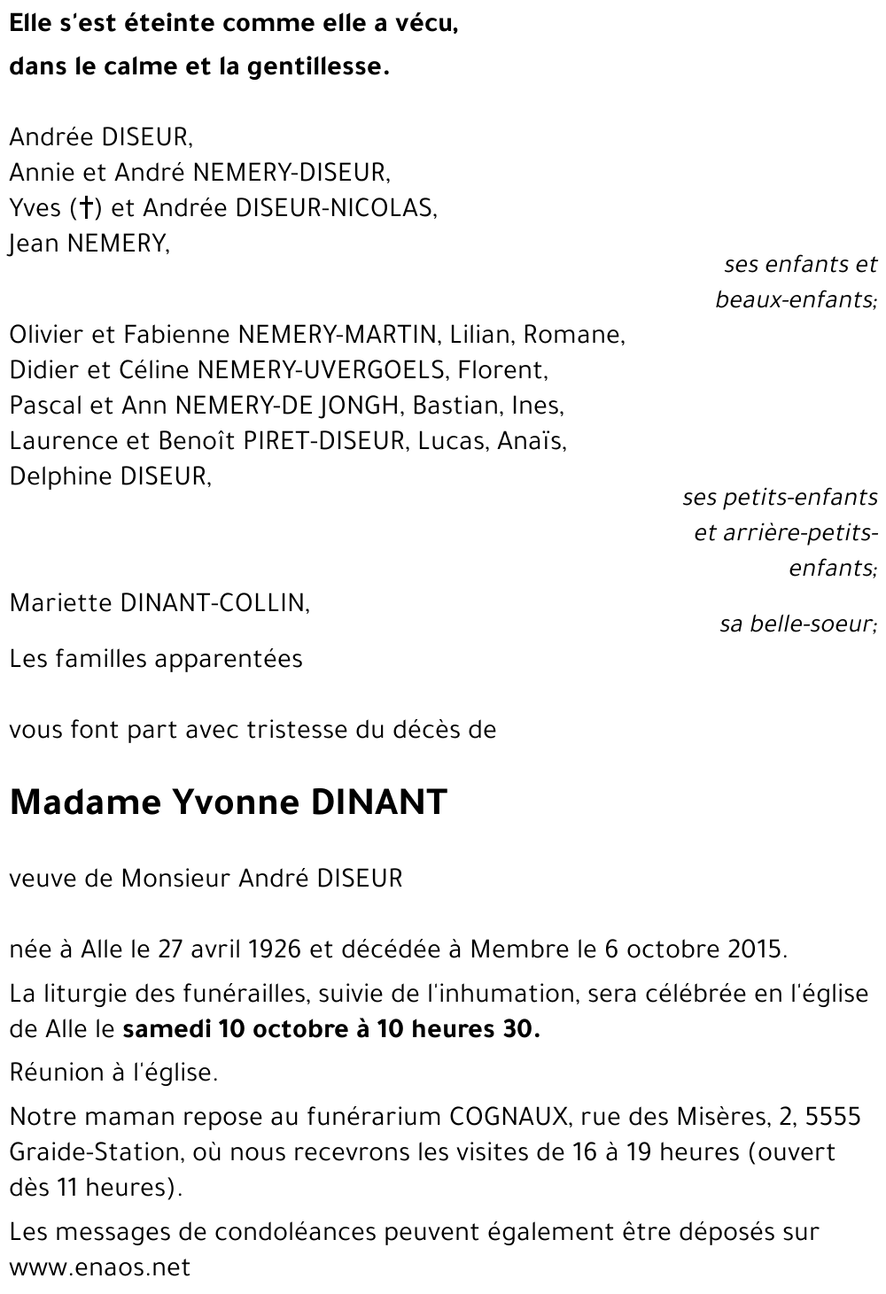 Yvonne DINANT