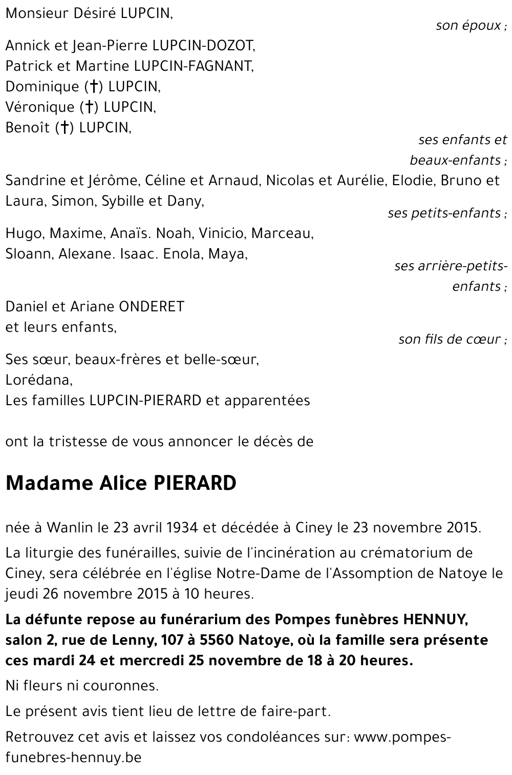 Alice PIERARD