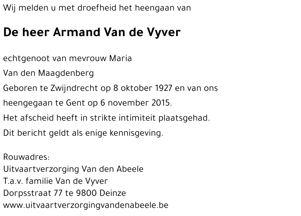 Armand Van de Vyvere