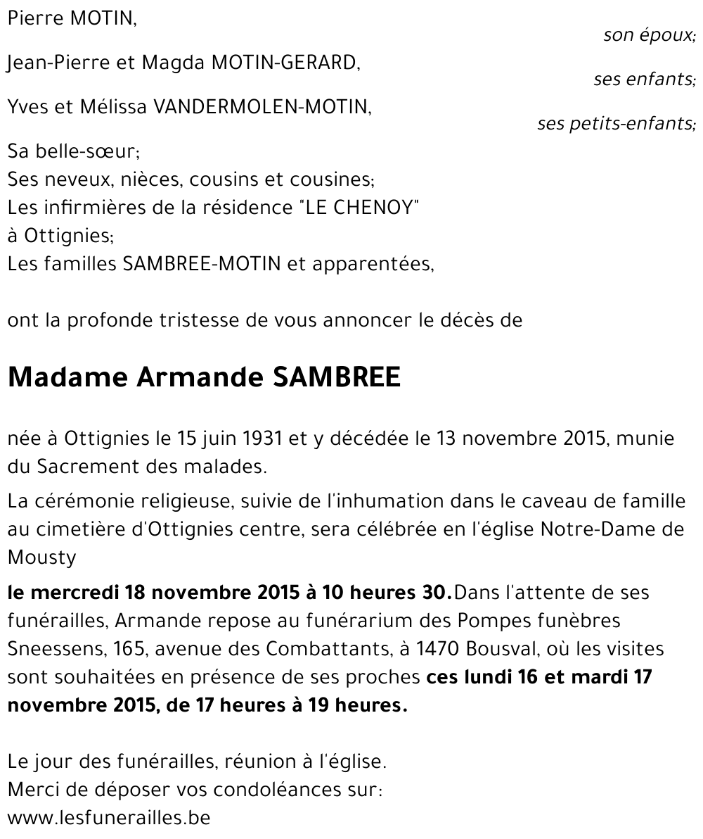 Armande SAMBREE