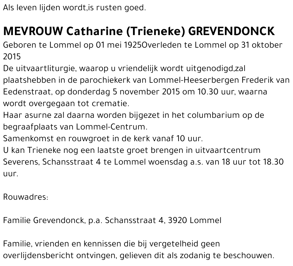 Catharine (Trieneke) Grevendonck