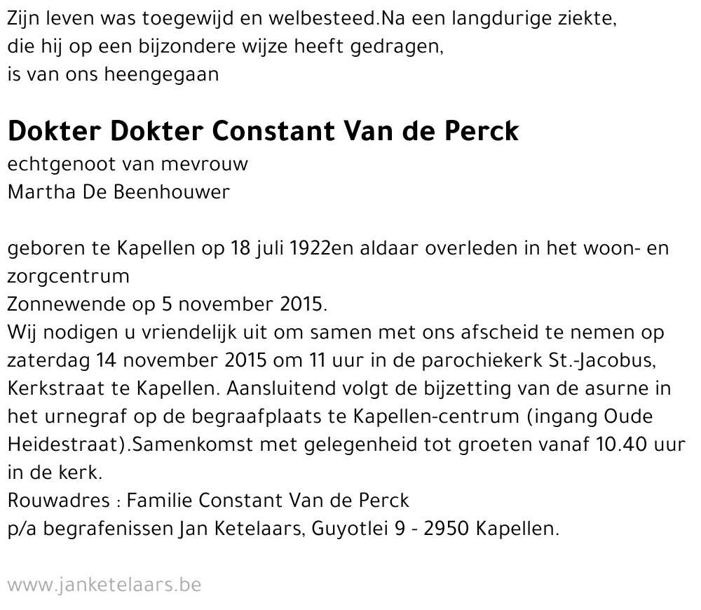 Constant Van de Perck