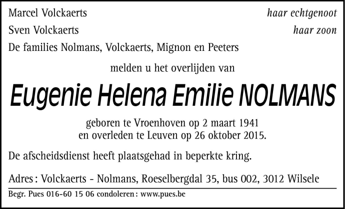 Eugenie Helena Emilie Nolmans
