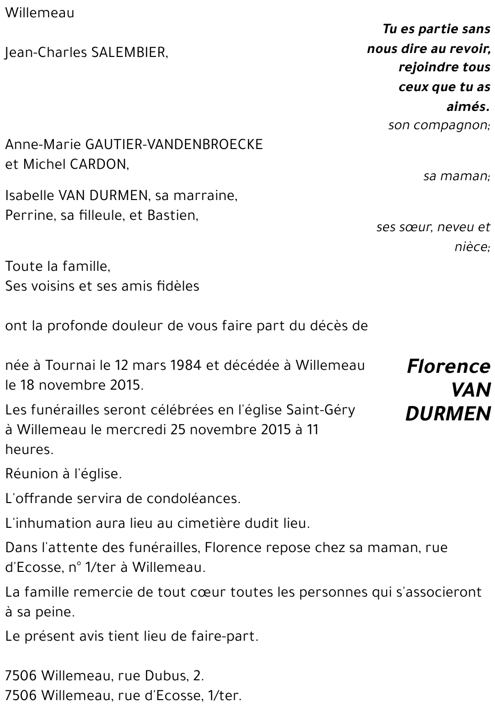 Florence VAN DURMEN